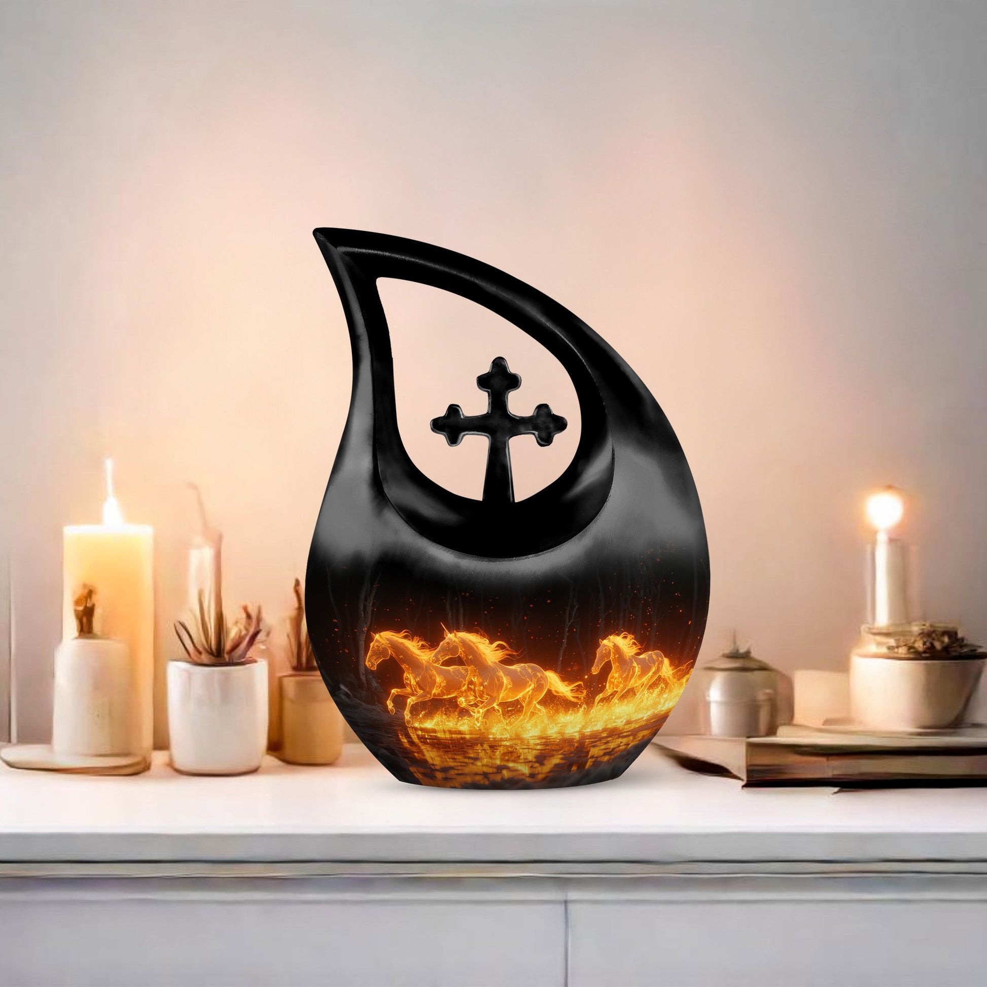 10-Inch Luminous Ember Gallop Urn 