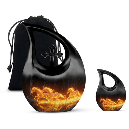 Personalized Horse Cremation Urn for Human Ashes - 10-inch, 200 cu in - Yatskia