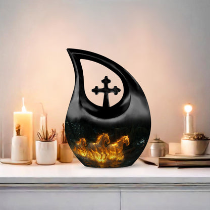 Fiery River Steeds Urn 