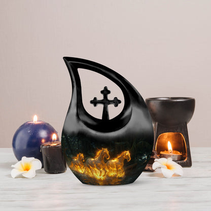 Fiery River Steeds Urn 