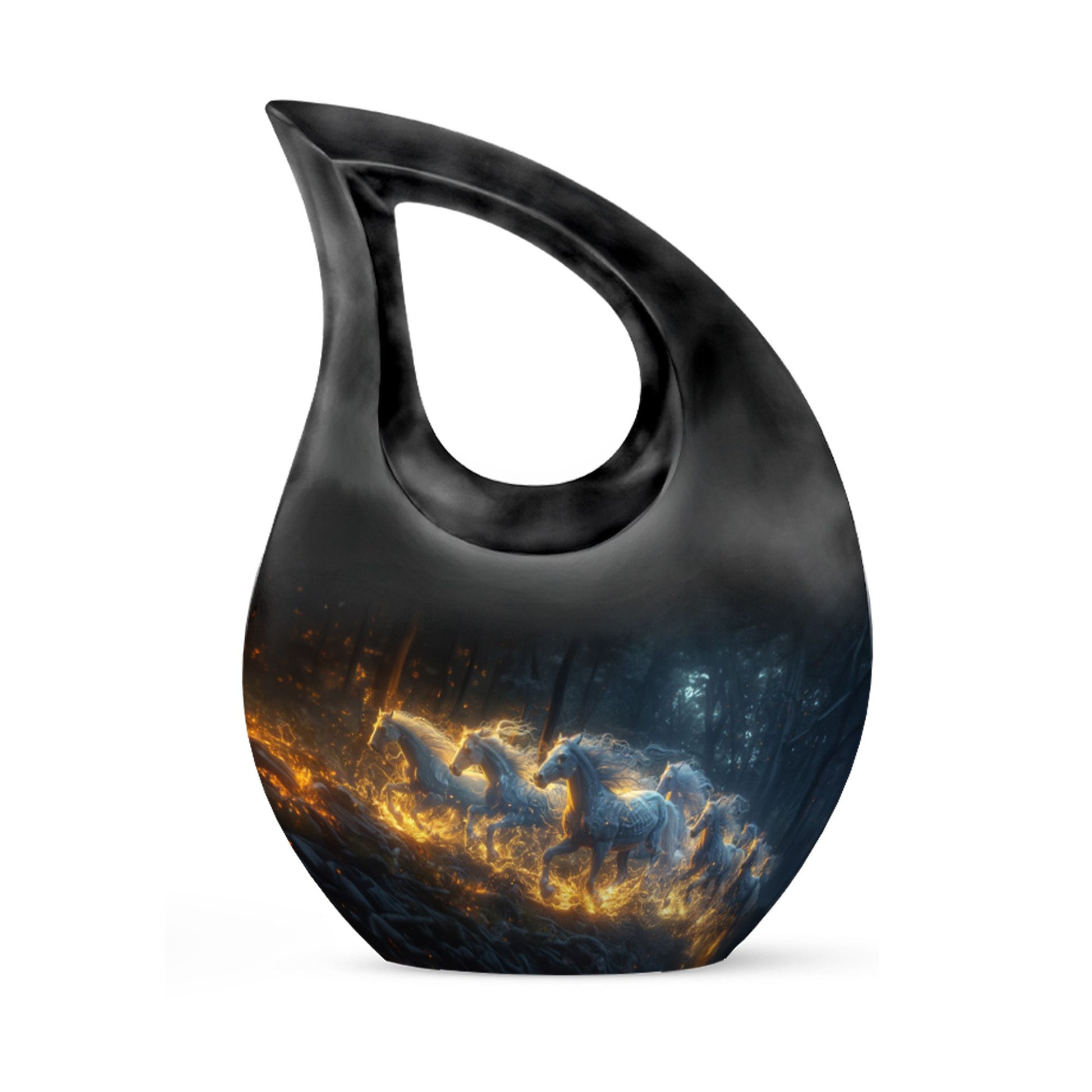 Galloping Horses Cremation Urn For Human Ashes - Urns For Adult Male