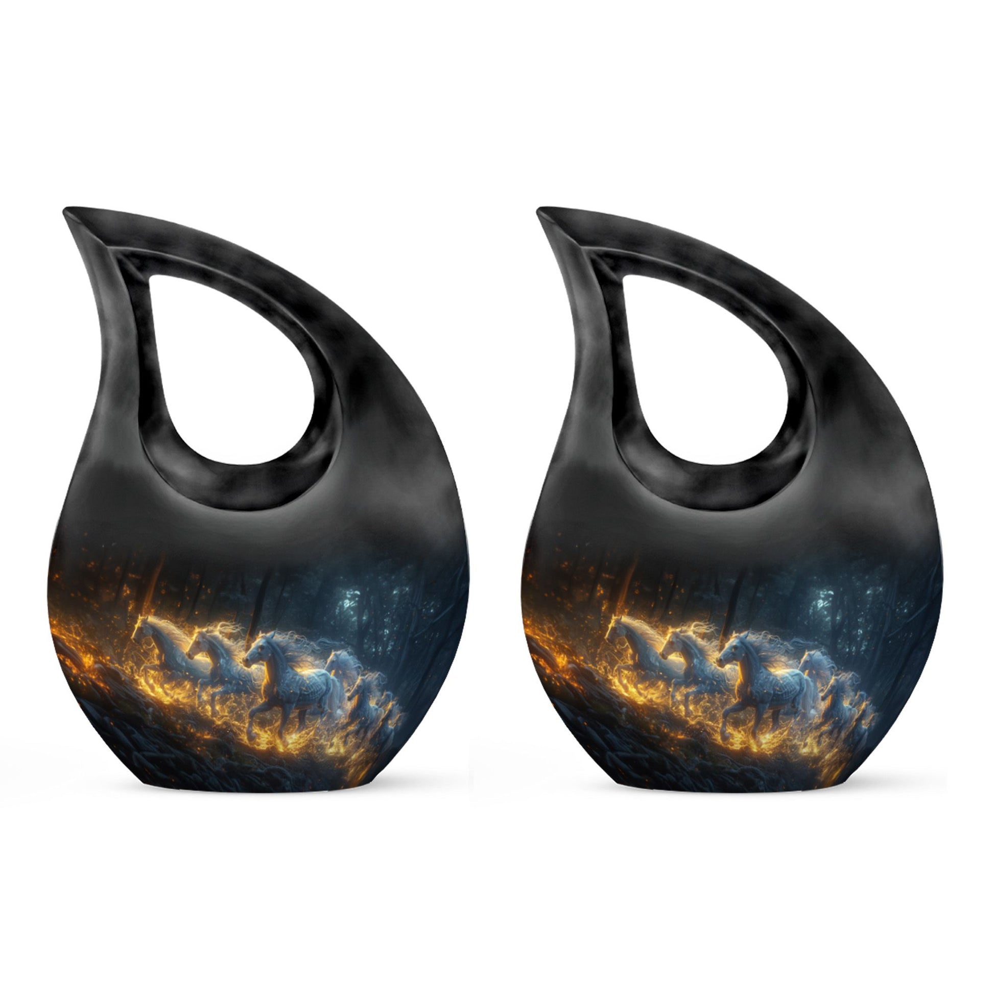 Galloping Horses Cremation Urn For Human Ashes - Urns For Adult Male
