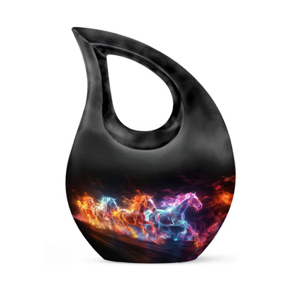 Personalized Horse Cremation Urn for Human Ashes - 10-inch, 200 cu in - Yatskia