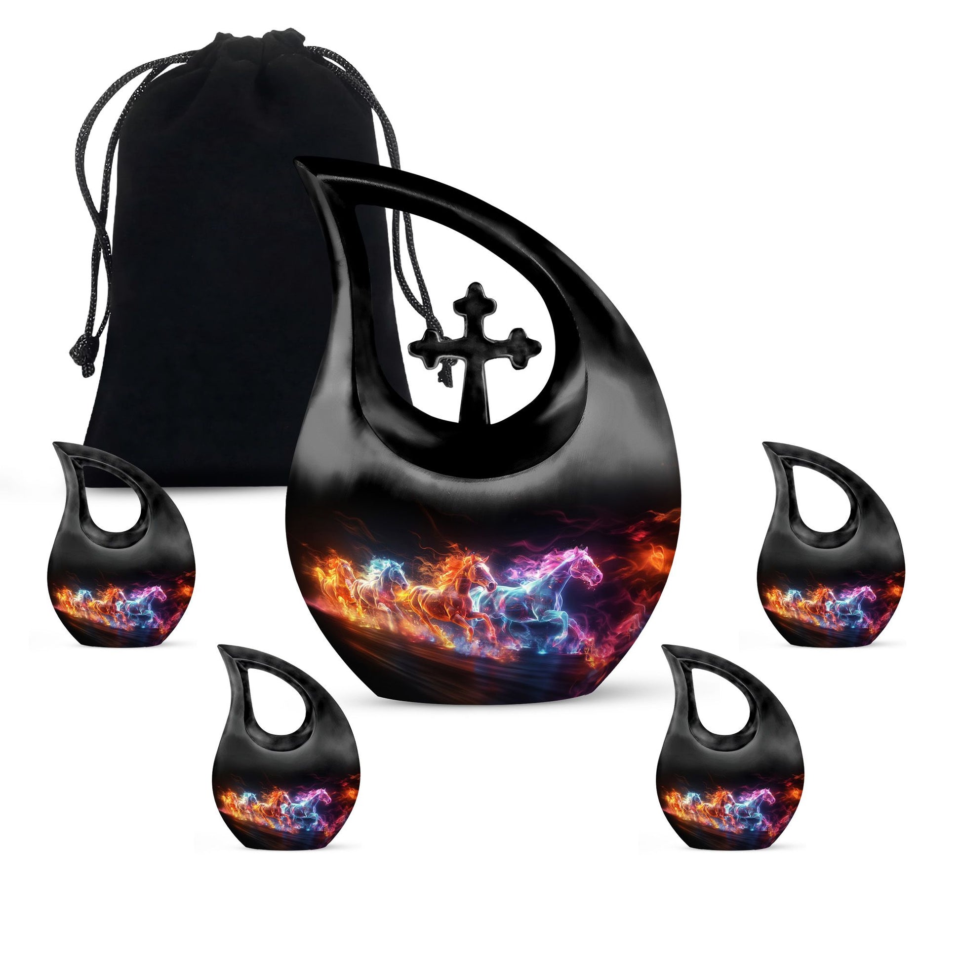 Running Horses Cremation Urns For Human Ashes - Burial Urns For Adult