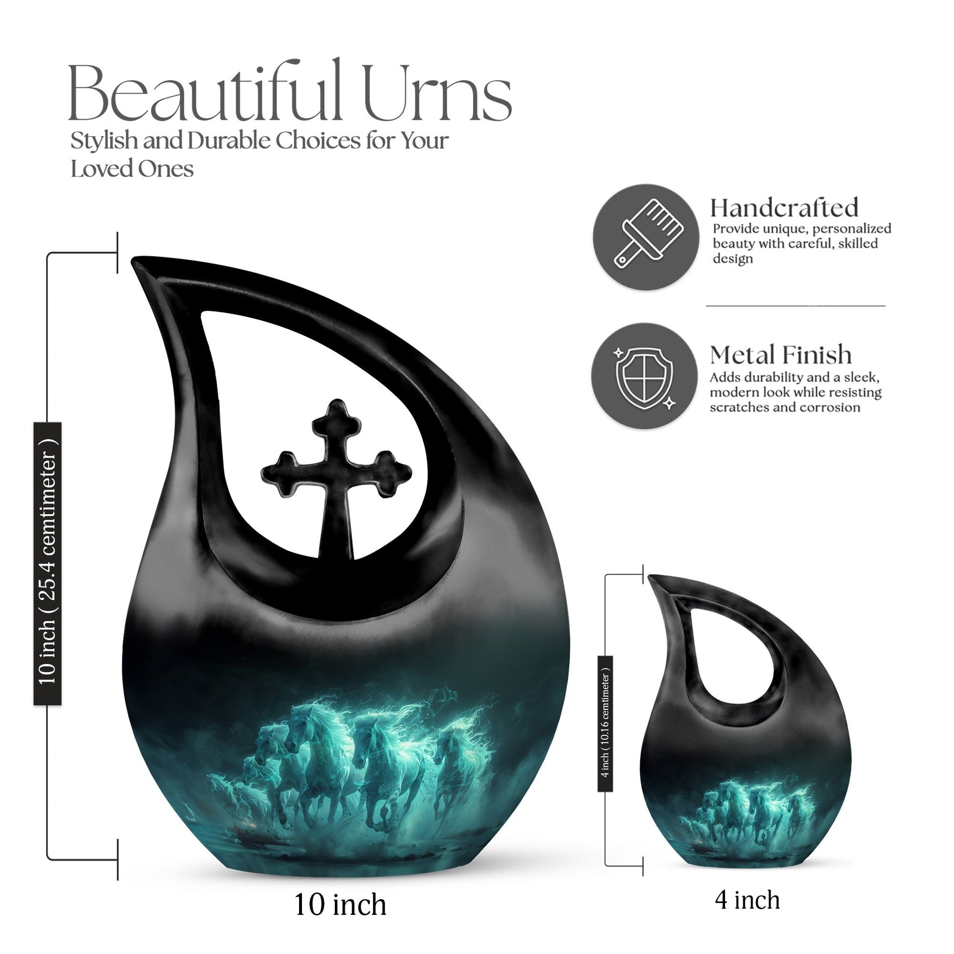 Phantom Mist Chargers 10-inch designer cremation urn 