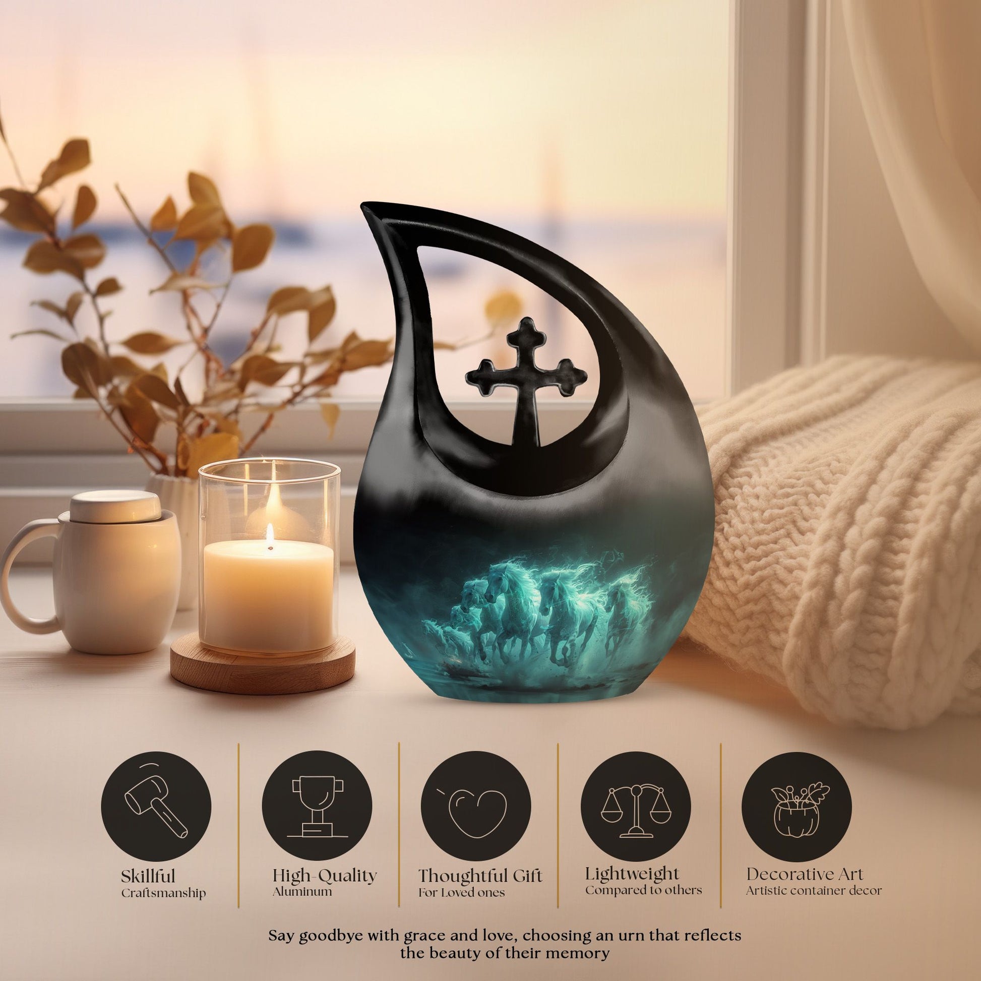 Phantom Mist Chargers 10-inch designer cremation urn 