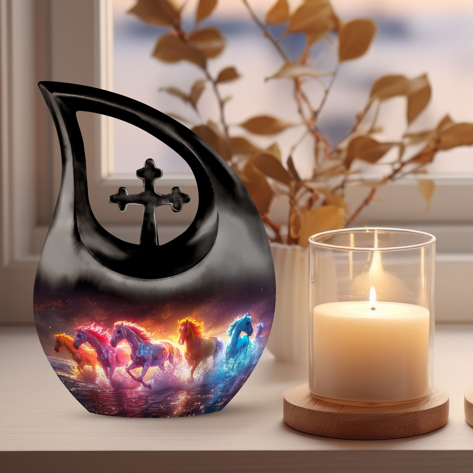 10-Inch Elemental Horse Spectrum urn