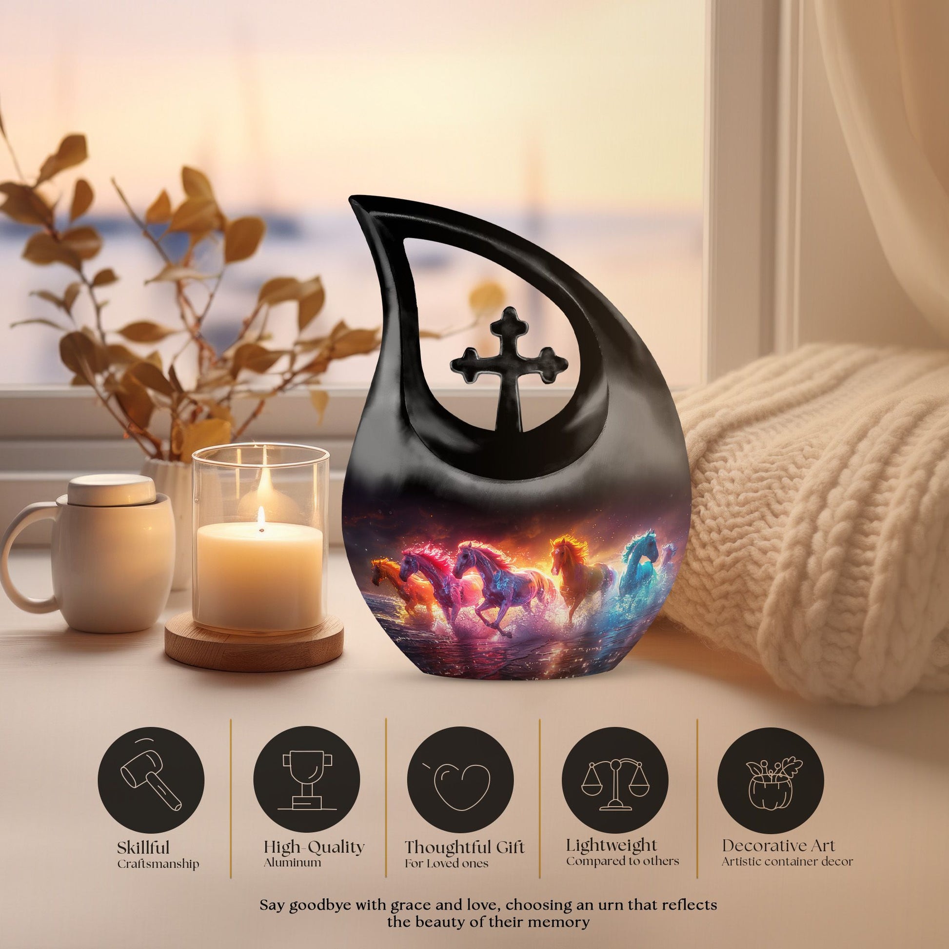 10-Inch Elemental Horse Spectrum urn