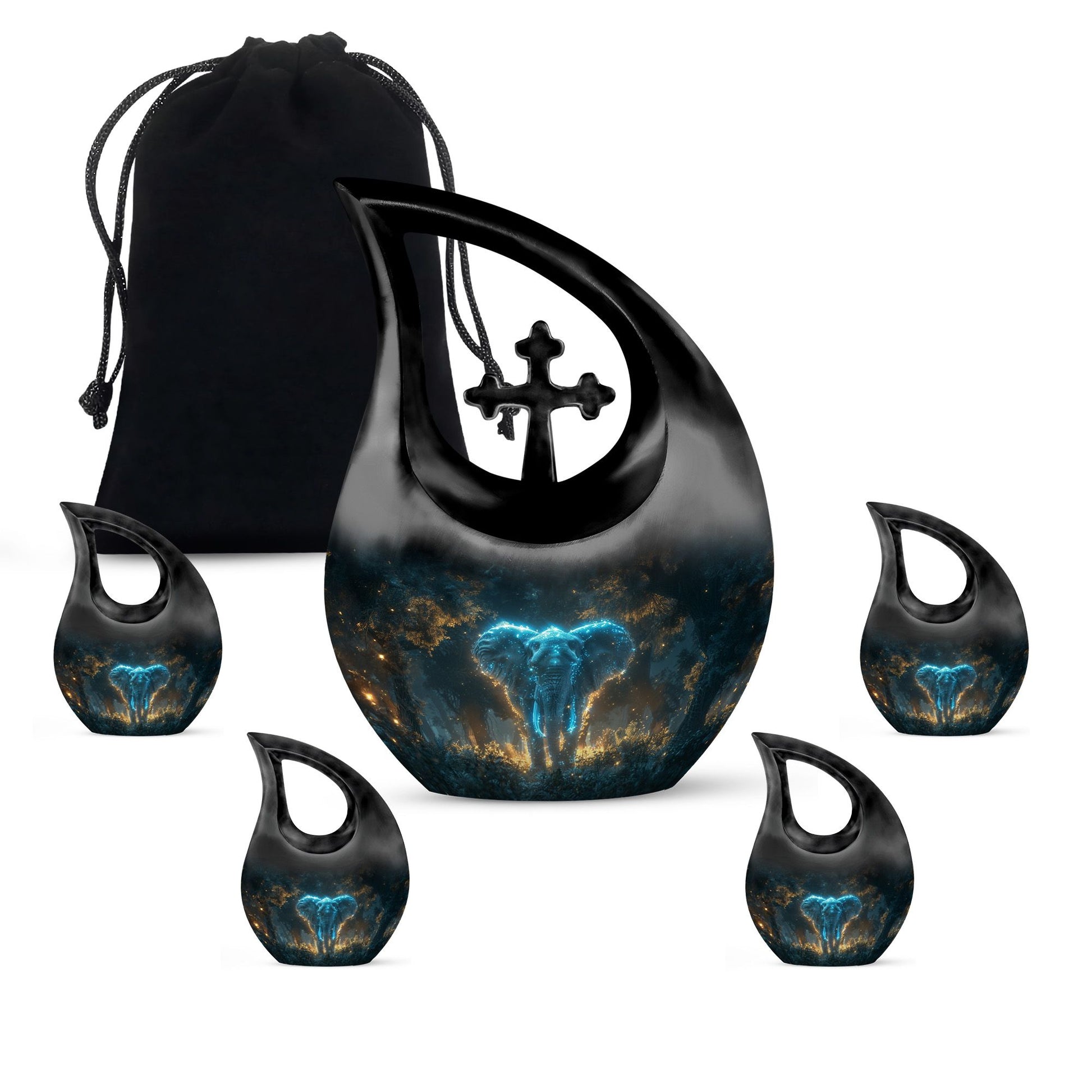 Blue Elephant Cremation Urn for Human Ashes - Cremation Urns For Adults