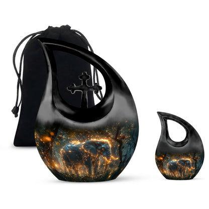 Personalized Elephant Cremation Urn for Men and Women - 10-inch, 200 cu in - Yatskia