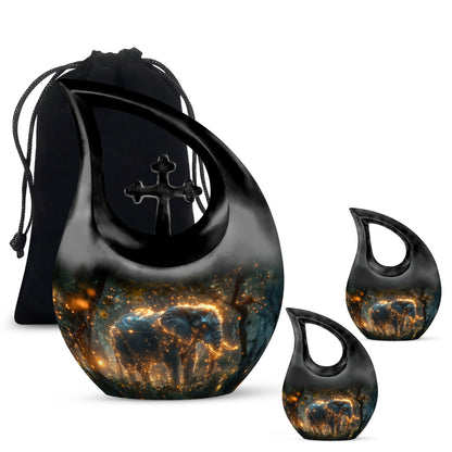 Personalized Elephant Cremation Urn for Men and Women - 10-inch, 200 cu in - Yatskia