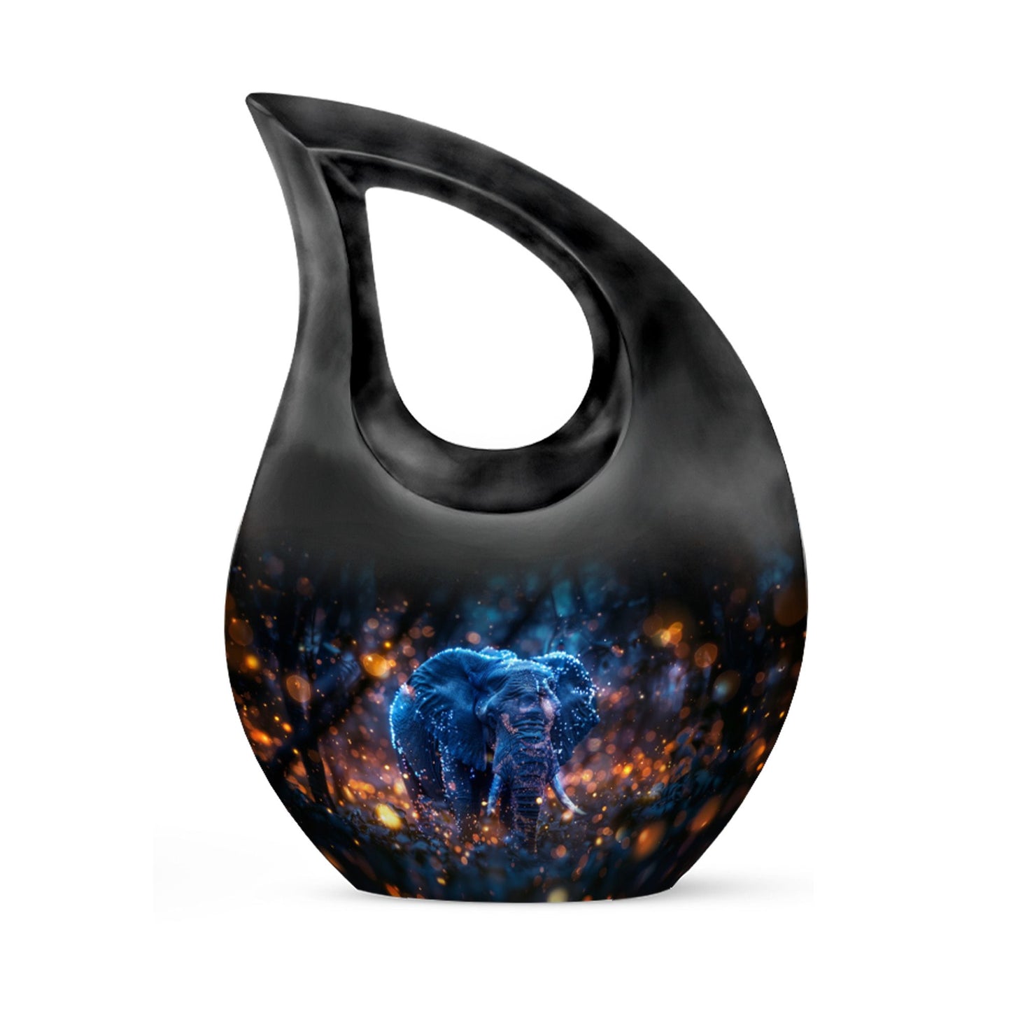 Personalized Elephant Cremation Urn for Human Ashes - 10-inch, 200 cu in - Yatskia