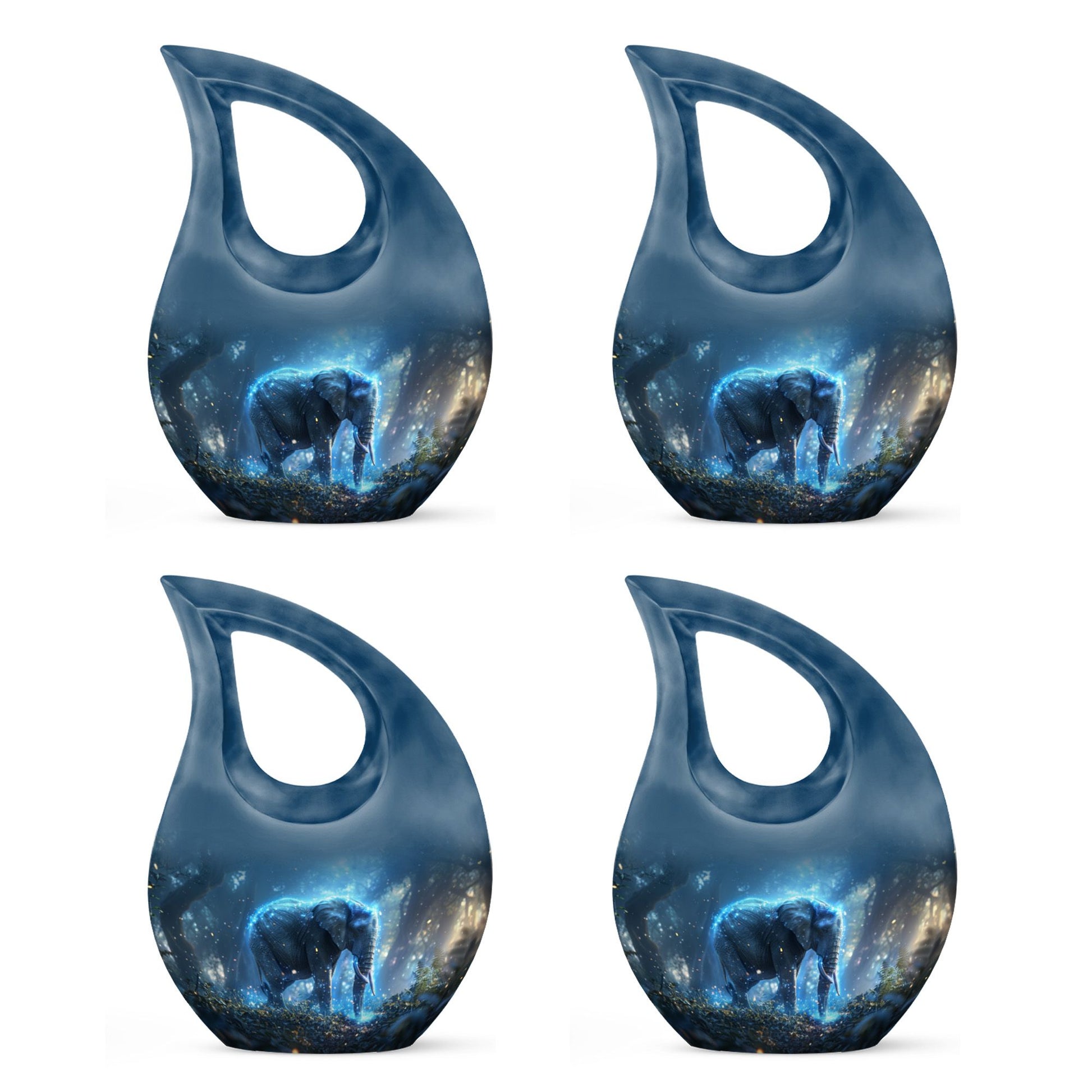 Blue Elephant Galaxy Cremation Urns For Human Ashes - Urns For Men & Women