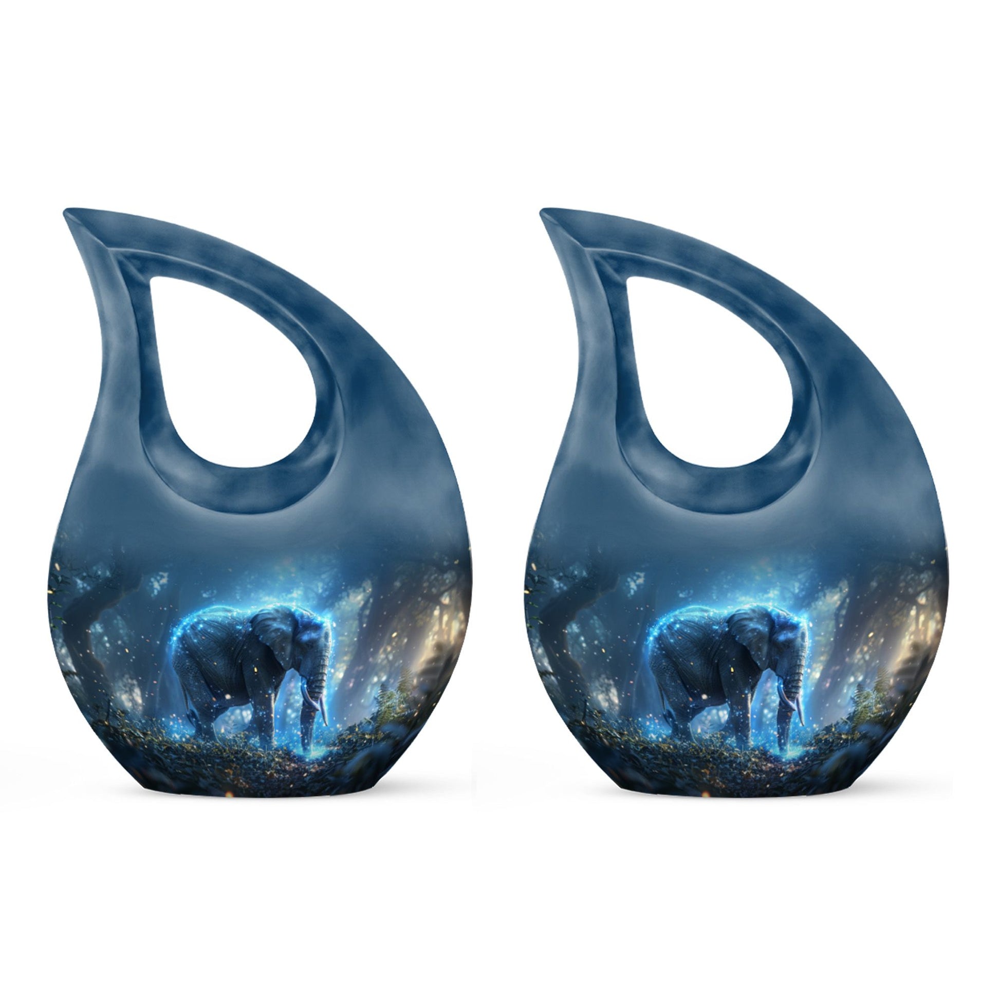 Blue Elephant Galaxy Cremation Urns For Human Ashes - Urns For Men & Women