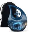 Blue Elephant Galaxy Cremation Urns For Human Ashes - Urns For Men & Women