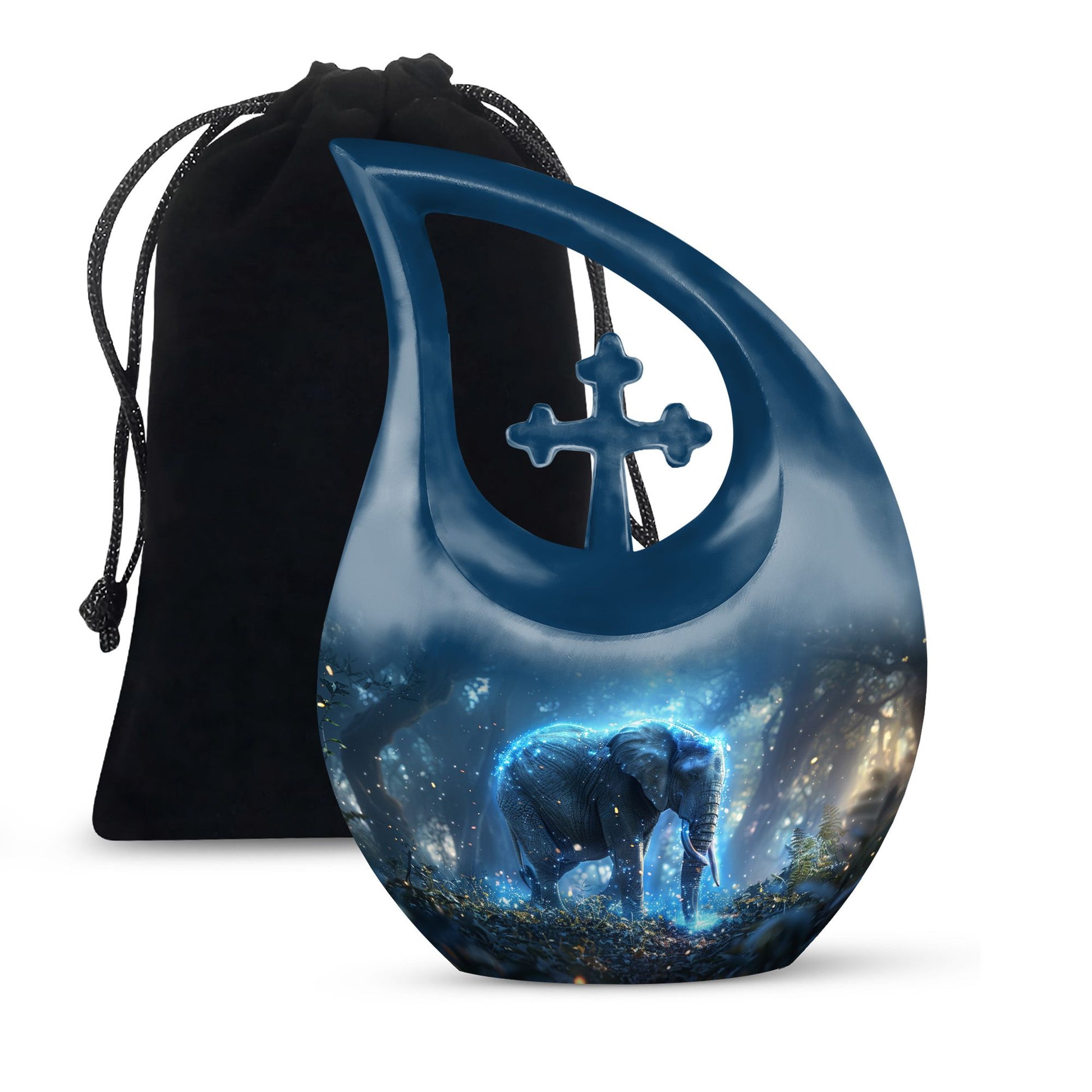Blue Elephant Galaxy Cremation Urns For Human Ashes - Urns For Men & Women