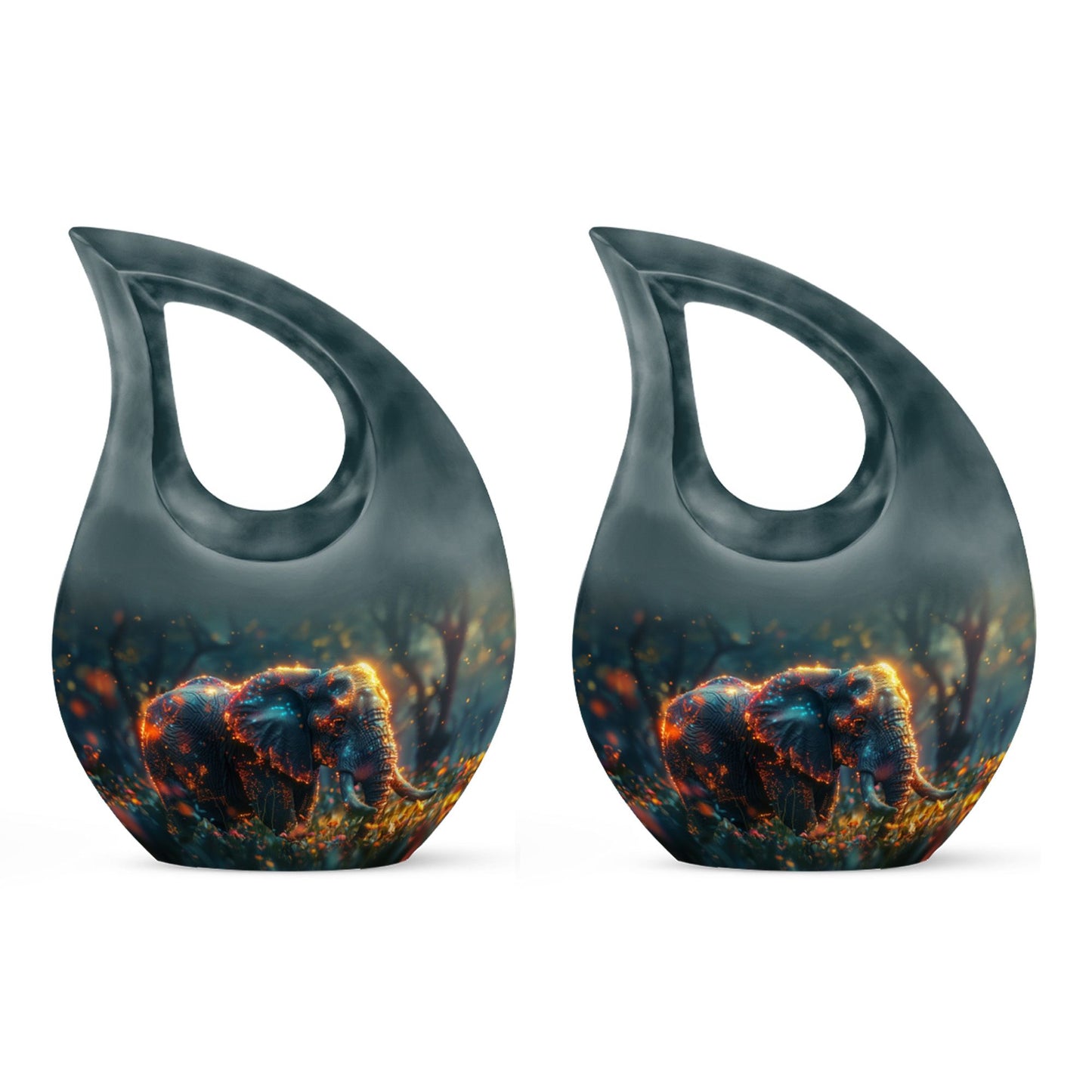 Personalized Elephant Cremation Urn for Women - 10-inch, 200 cu in - Yatskia