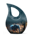 Majestic Elephant Night Forest Design - Funeral Urns For Men & Women