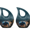 Majestic Elephant Night Forest Design - Funeral Urns For Men & Women