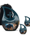 Majestic Elephant Night Forest Design - Funeral Urns For Men & Women