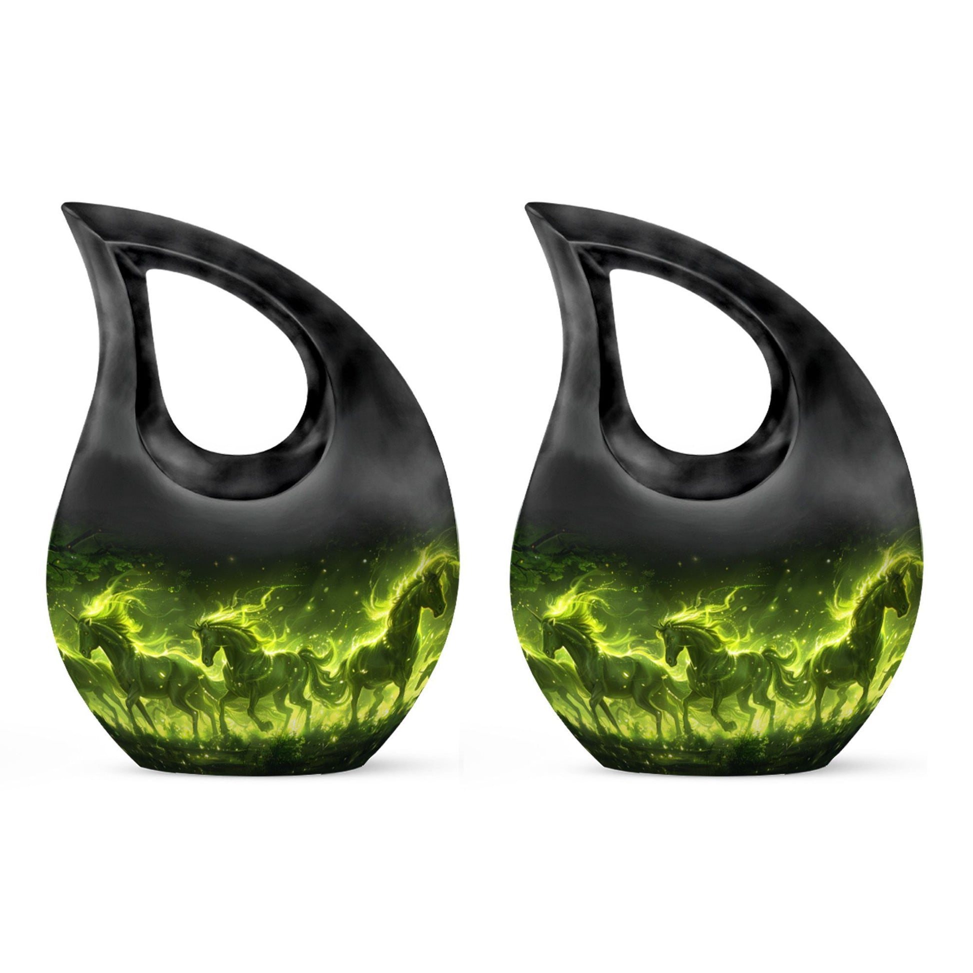 Enchanted Forest Equines Cross Drop Artistic Urn, 
