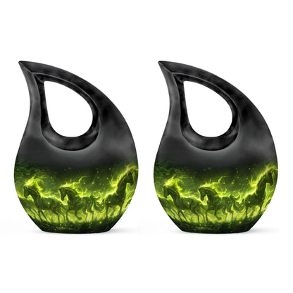 Enchanted Forest Equines Cross Drop Artistic Urn, 