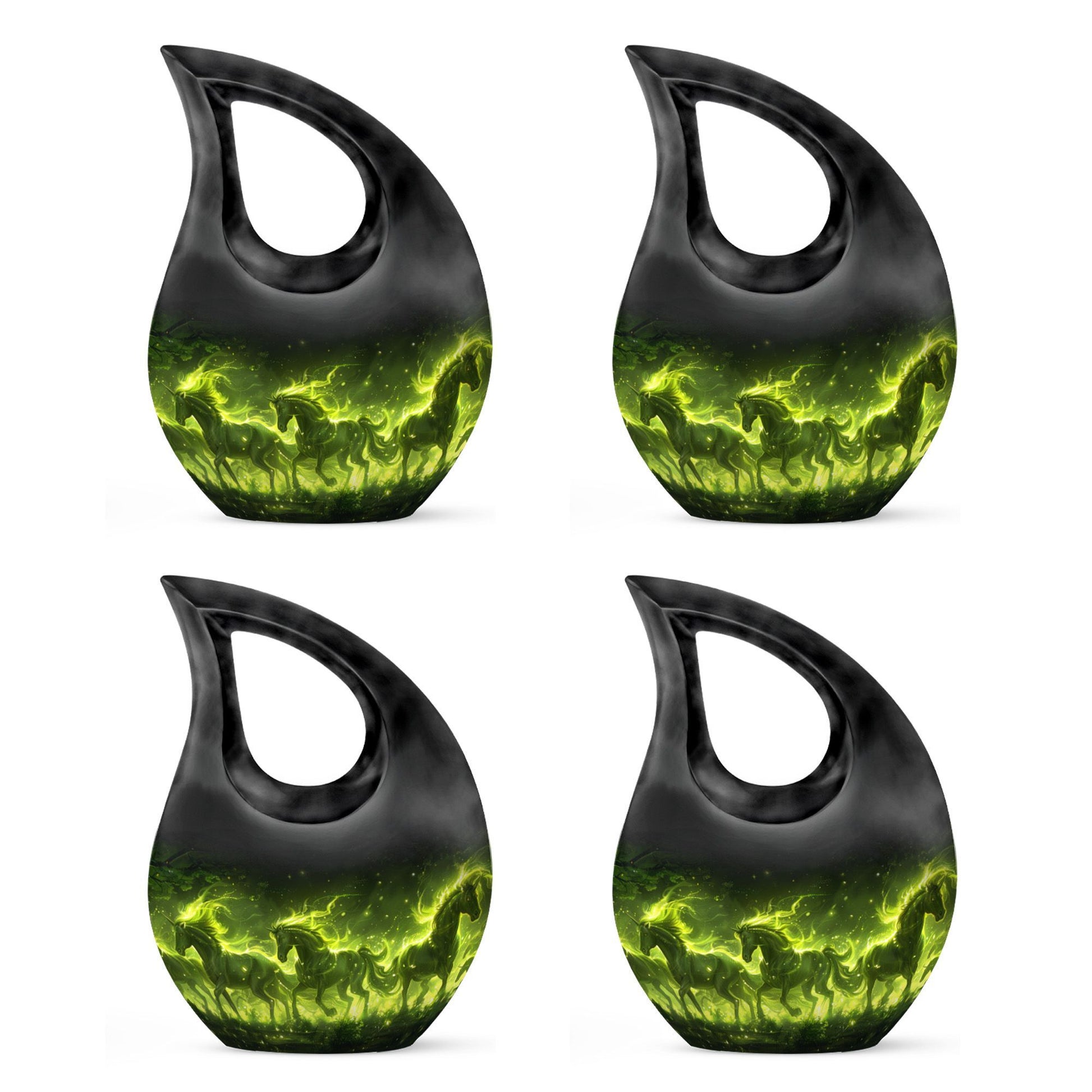 Enchanted Forest Equines Cross Drop Artistic Urn, 