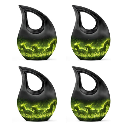 Enchanted Forest Equines Cross Drop Artistic Urn, 