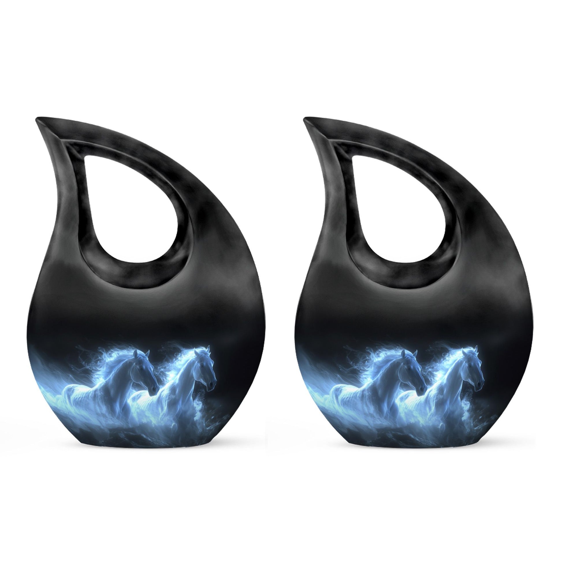 White Horse Cremation Urn - Adult Urns For Human Ashes Women