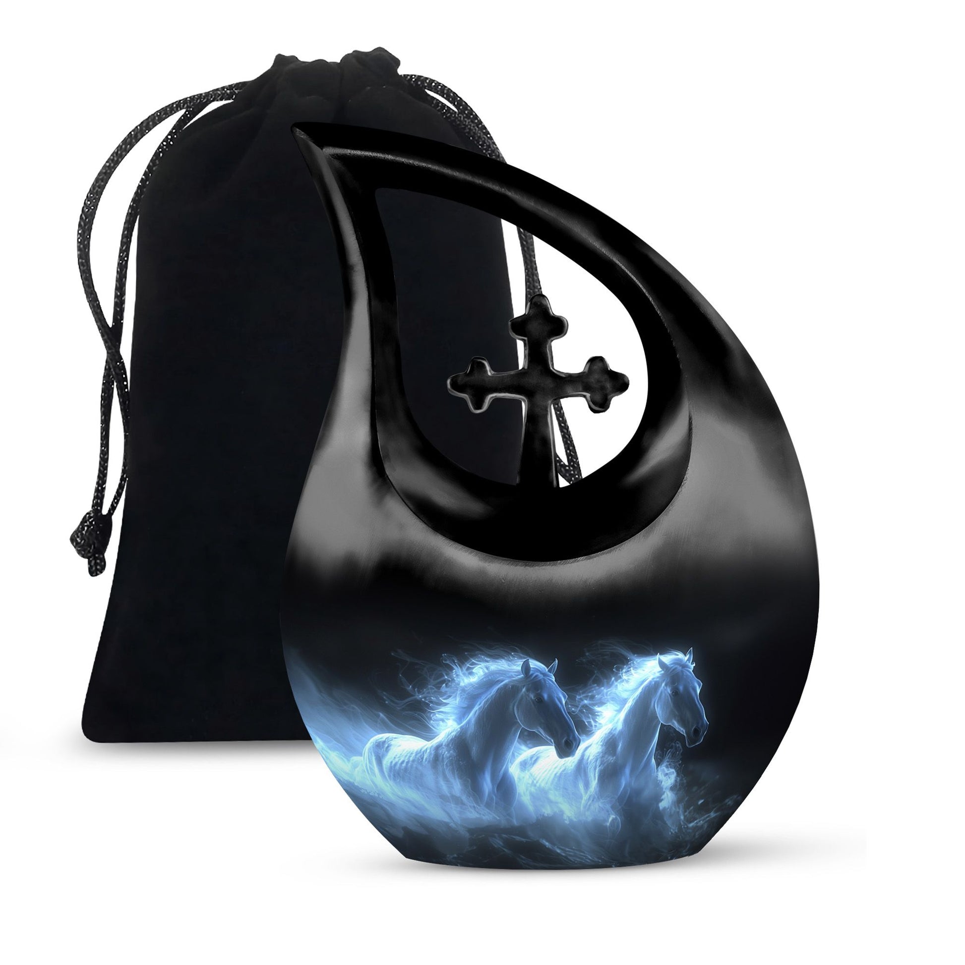 White Horse Cremation Urn - Adult Urns For Human Ashes Women