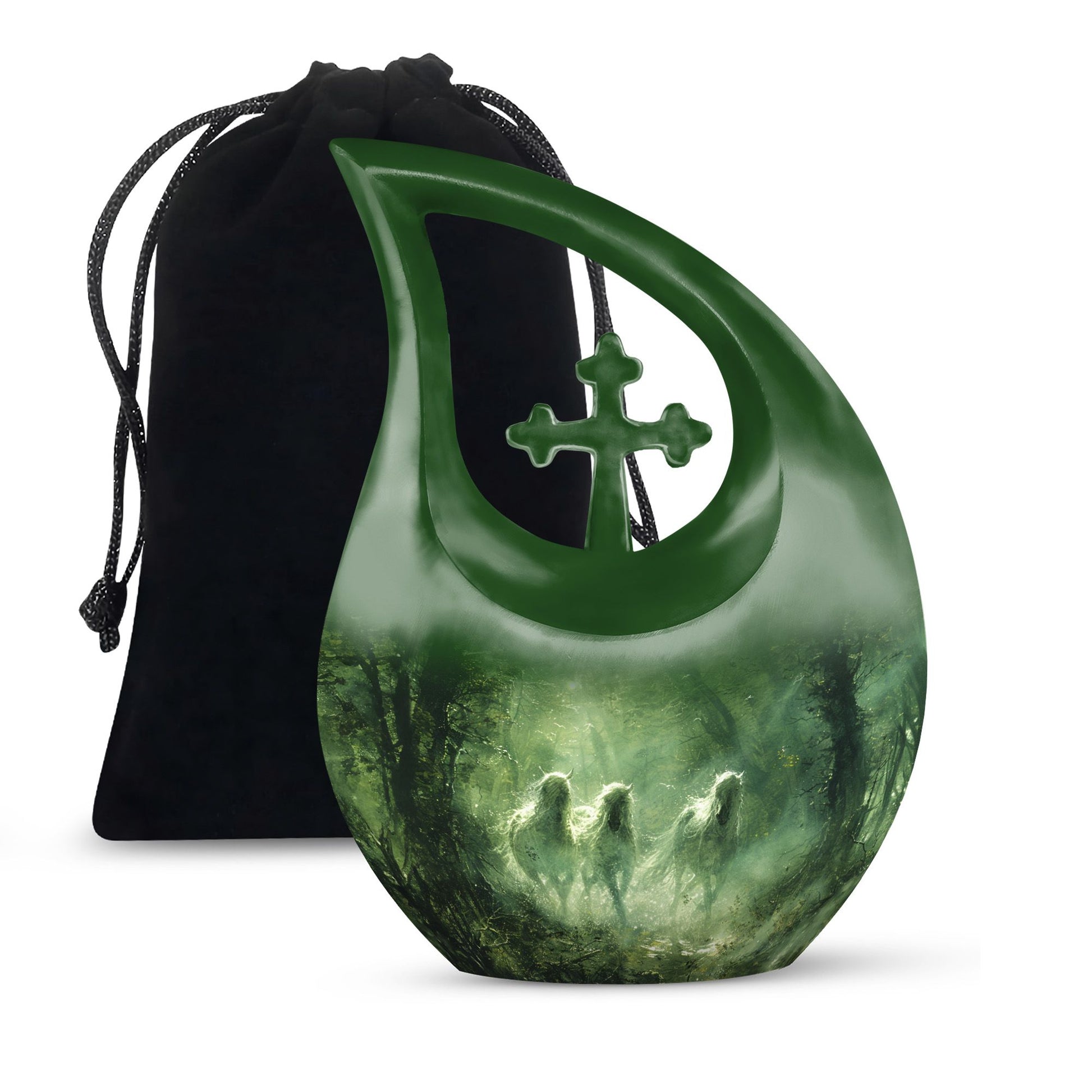 Unicorn In Forest Urn - Large Urn For Ashes For Women