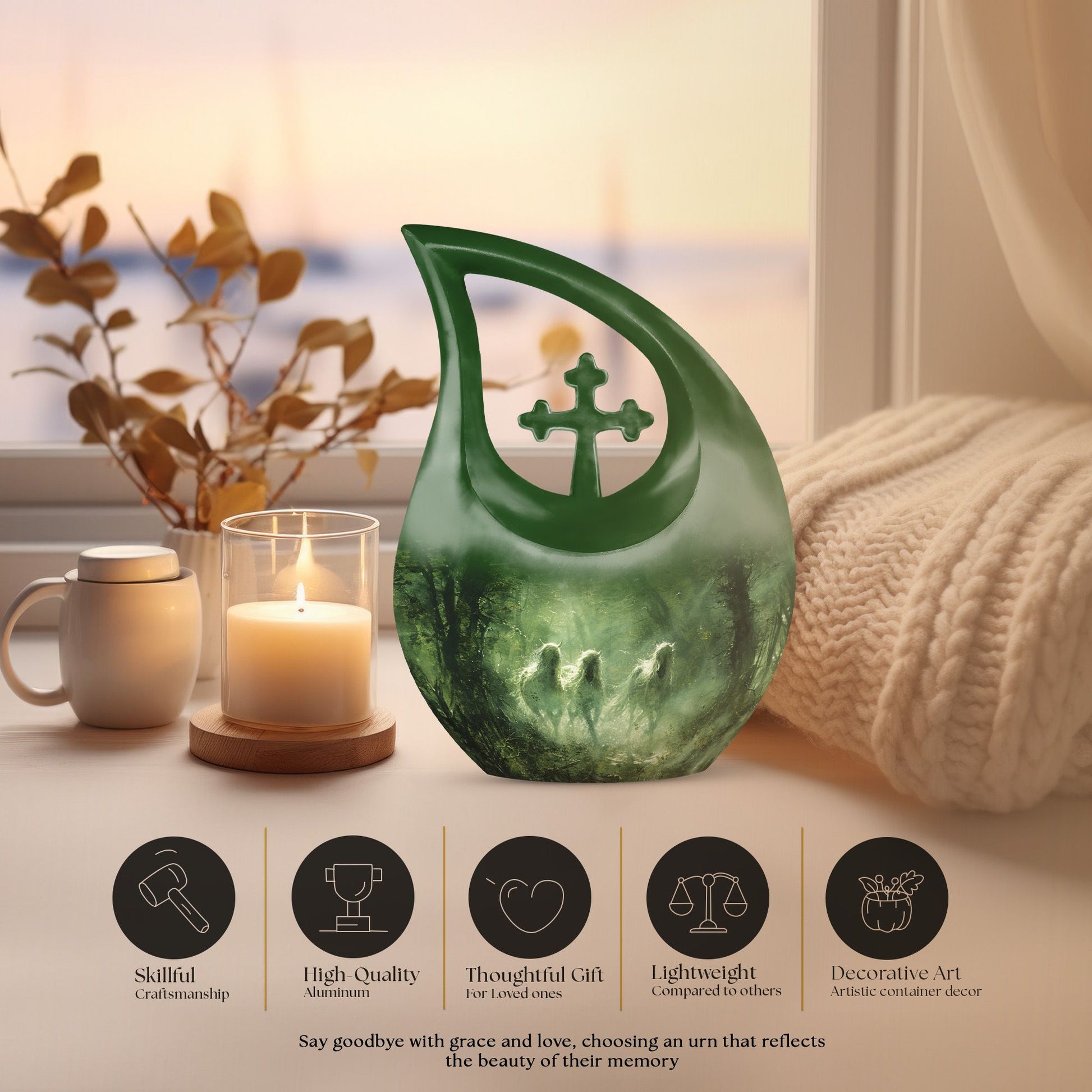 10 Inch Ethereal Forest Guardians Urn 