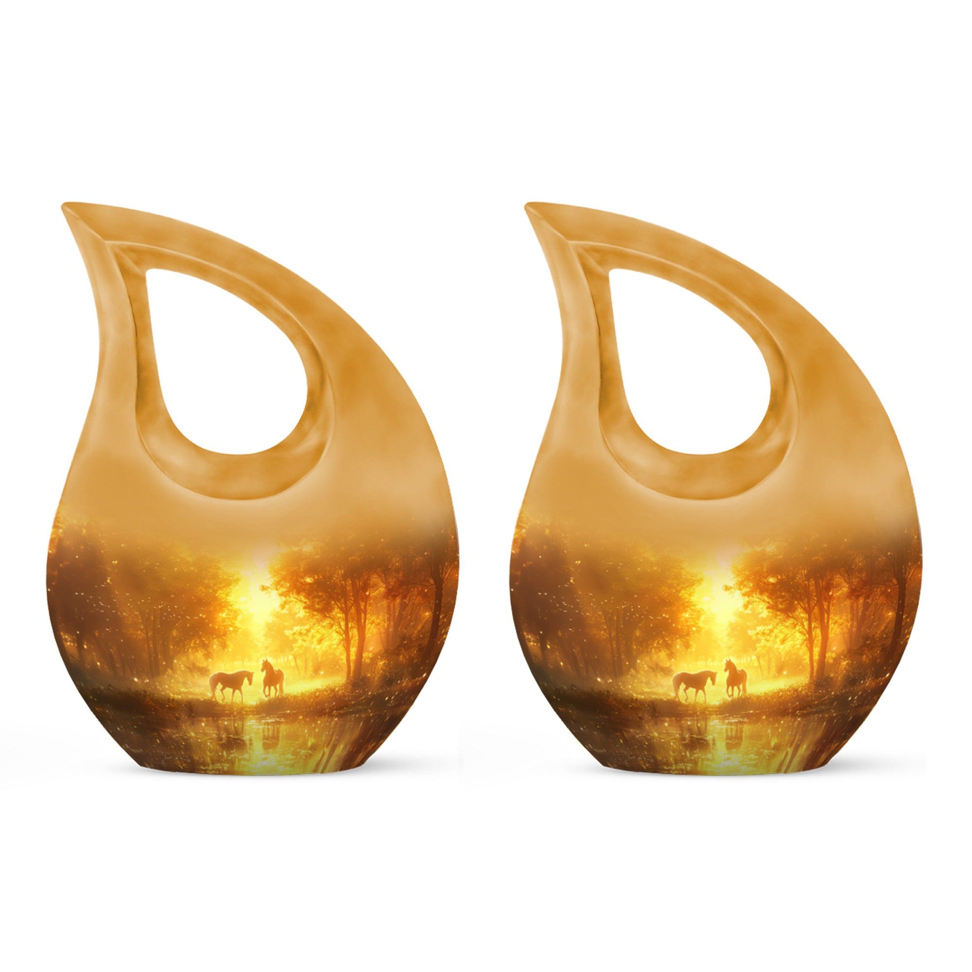 Cross Drop Golden Forest Serenity Urn,