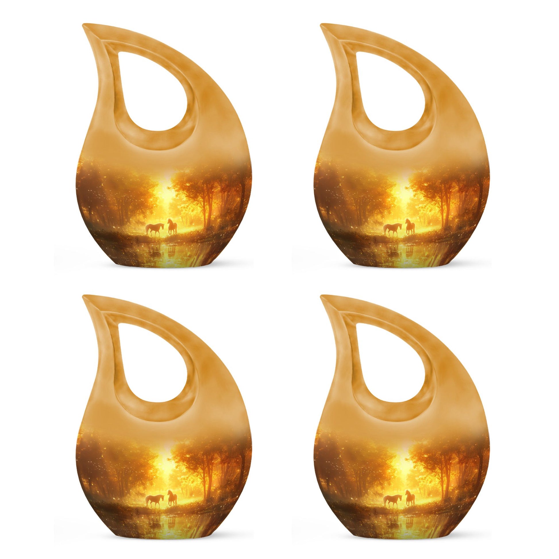 Cross Drop Golden Forest Serenity Urn,