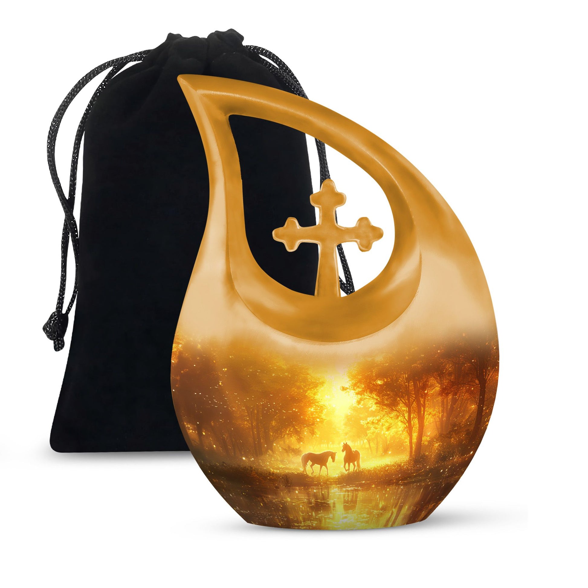 Golden Forest Serenity Cremation Urns For Human Ashes - Funeral Urn