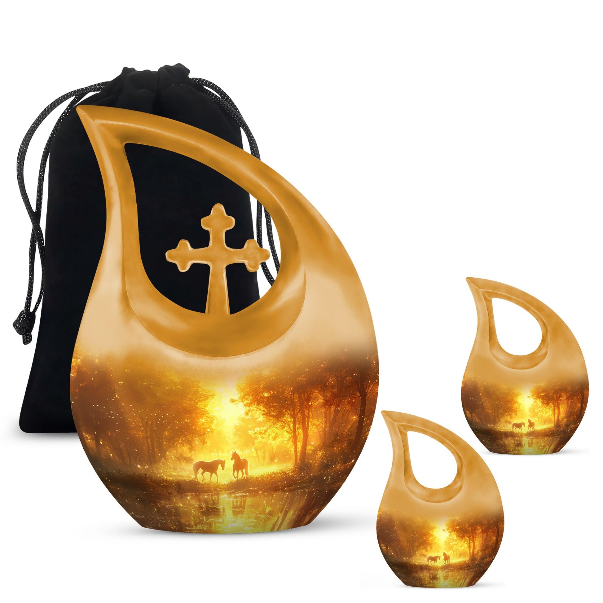 Golden Forest Serenity Cremation Urns For Human Ashes - Funeral Urn