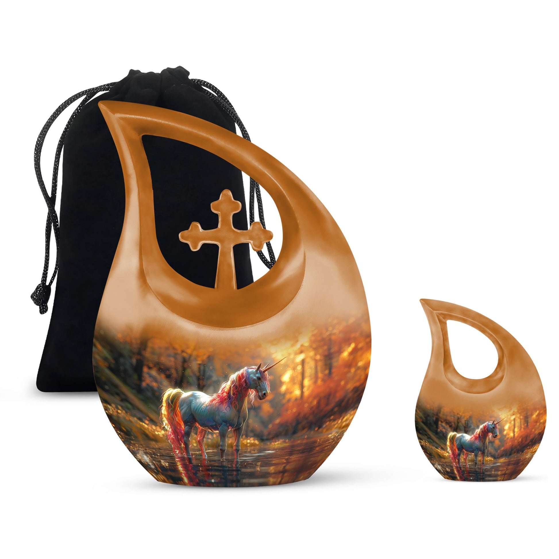 Autumn Magic Horse Cremation Urns For Human Ashes - Funeral Urns For Adult