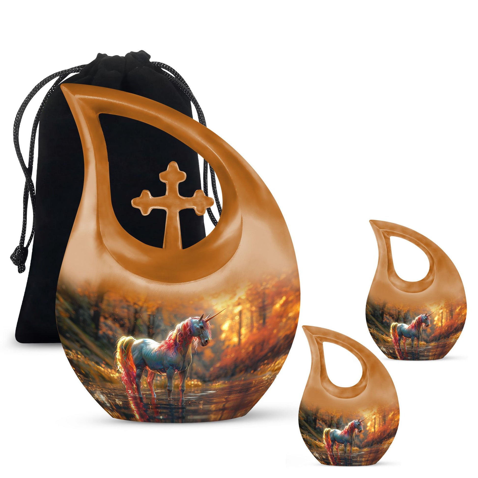 Autumn Magic Horse Cremation Urns For Human Ashes - Funeral Urns For Adult
