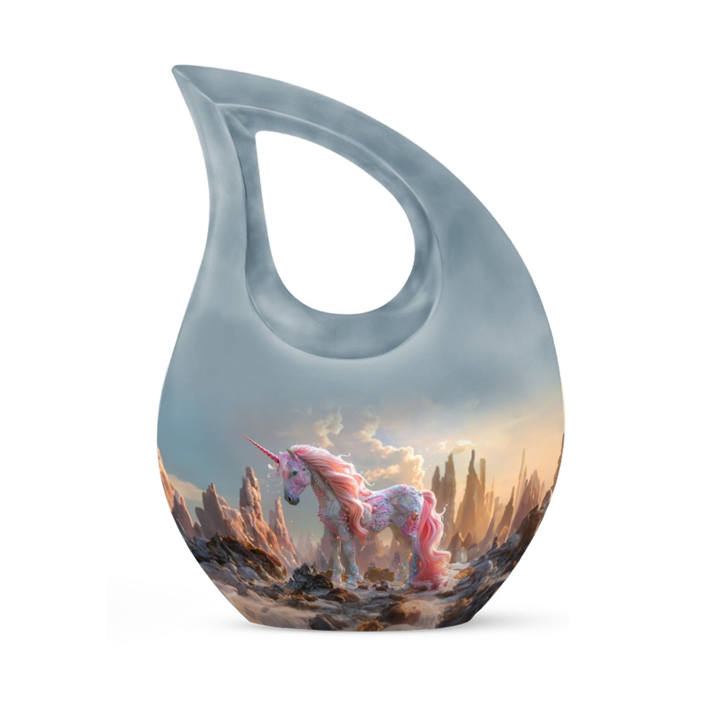 Personalized Unicorn Memorial Urn for Human Ashes - 10-inch, 200 cu in - Yatskia