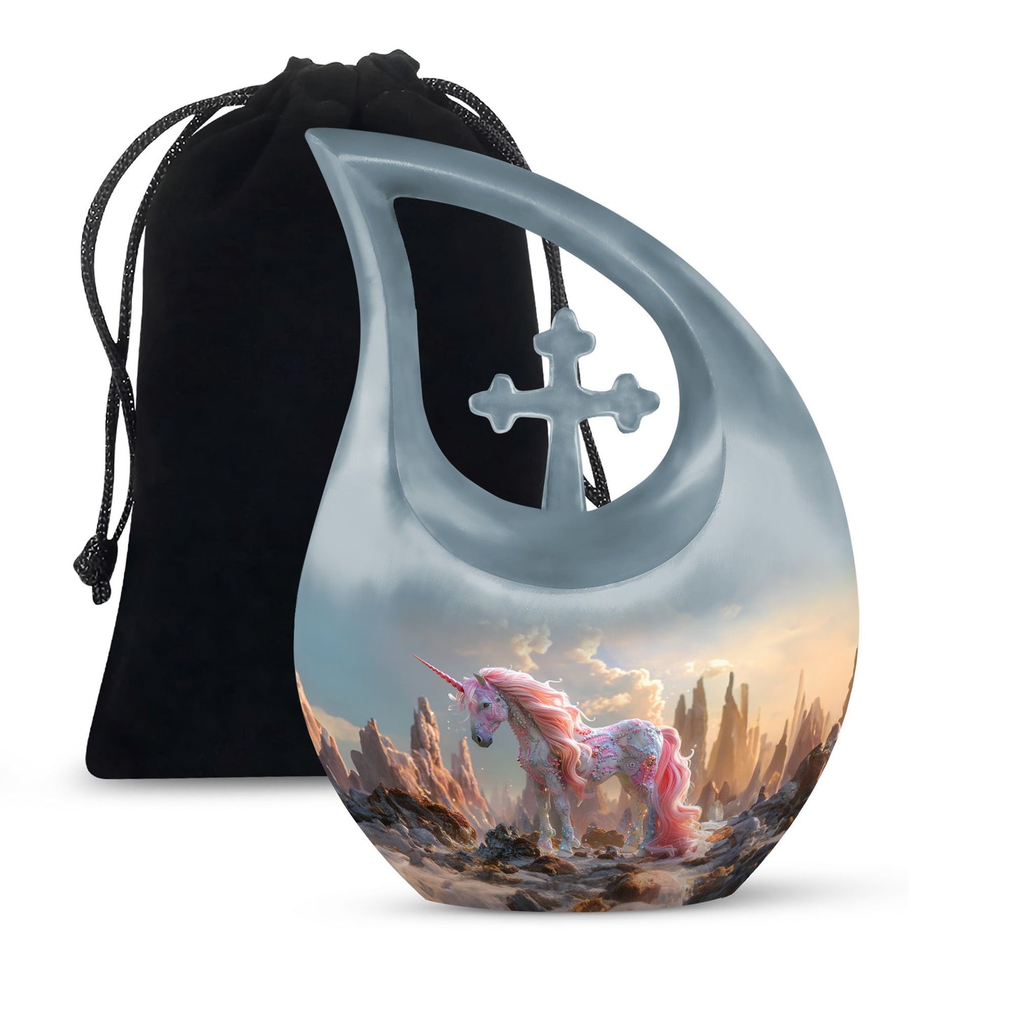 Personalized Unicorn Memorial Urn for Human Ashes - 10-inch, 200 cu in - Yatskia