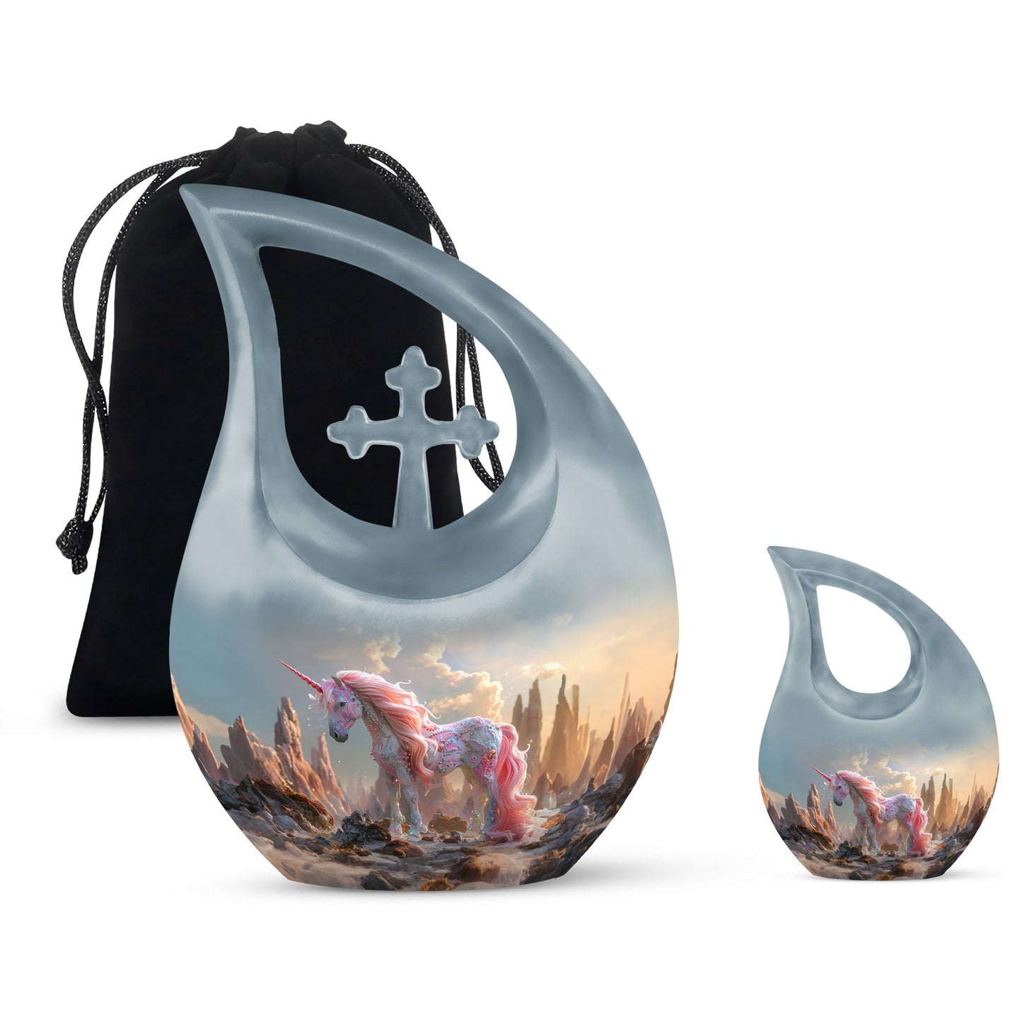 Personalized Unicorn Memorial Urn for Human Ashes - 10-inch, 200 cu in - Yatskia