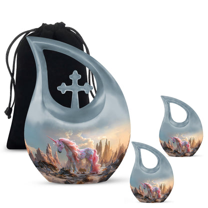 Personalized Unicorn Memorial Urn for Human Ashes - 10-inch, 200 cu in - Yatskia