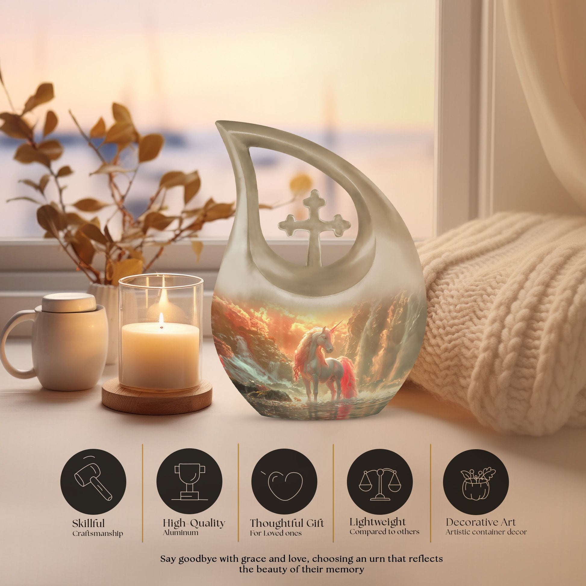 Mystical Dawn Unicorn Urn, 