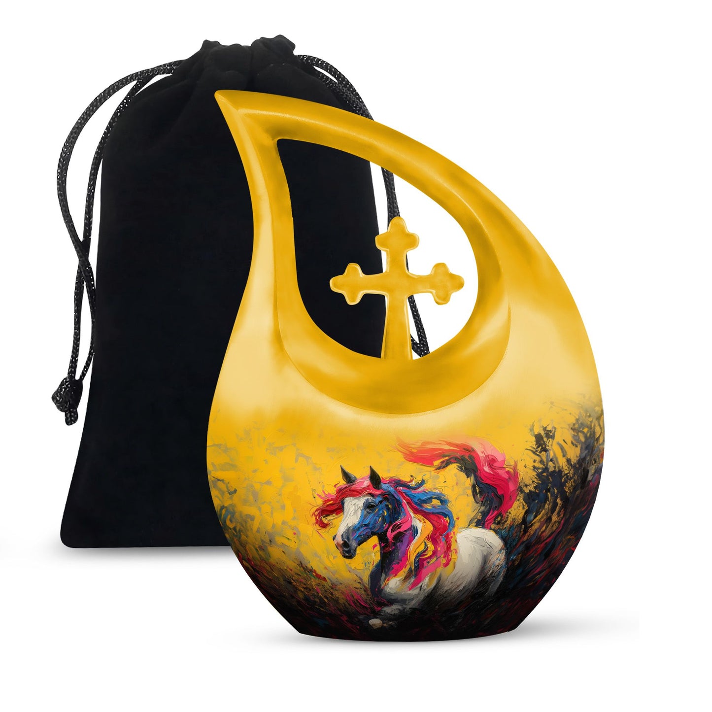 Personalized Horse Cremation Urn for Adult - 10-inch, 200 cu in - Yatskia
