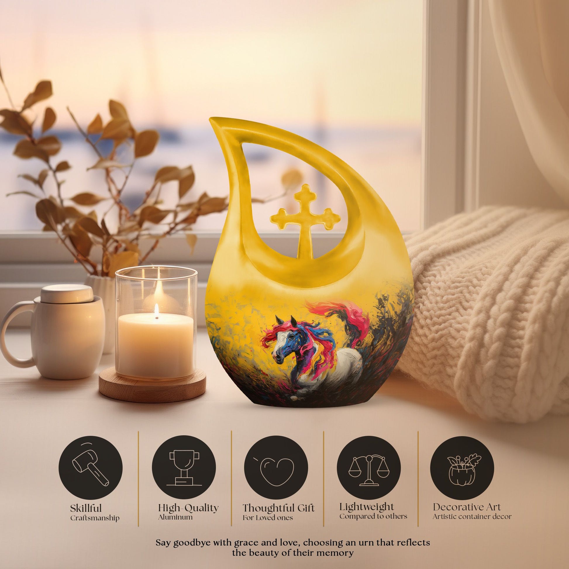 Colorful Cross Drop Essence Urn 