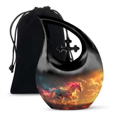 Personalized Unicorn Cremation Urn for Men & Women - 10-inch, 200 cu in - Yatskia