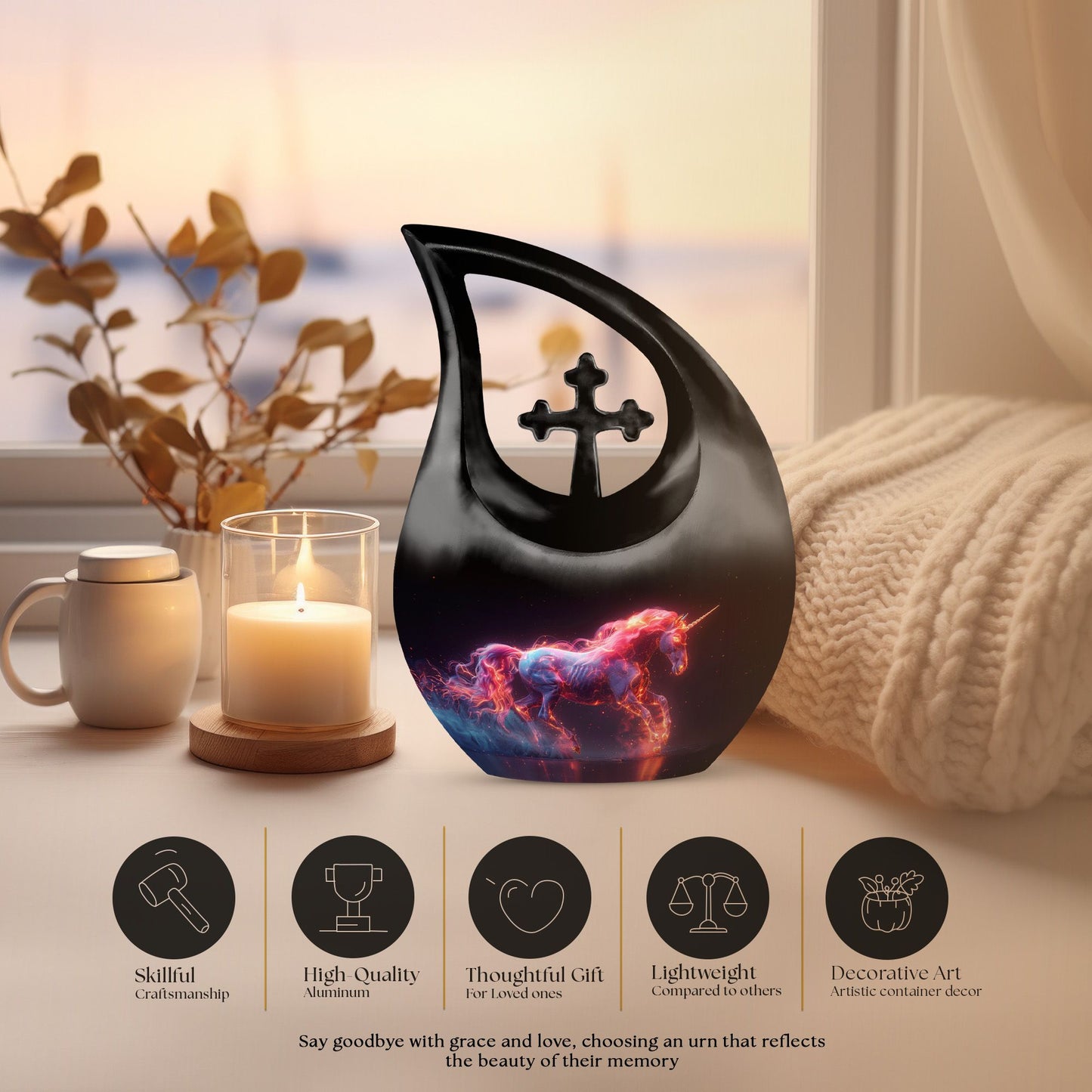10-inch Cosmic Flame Urn 