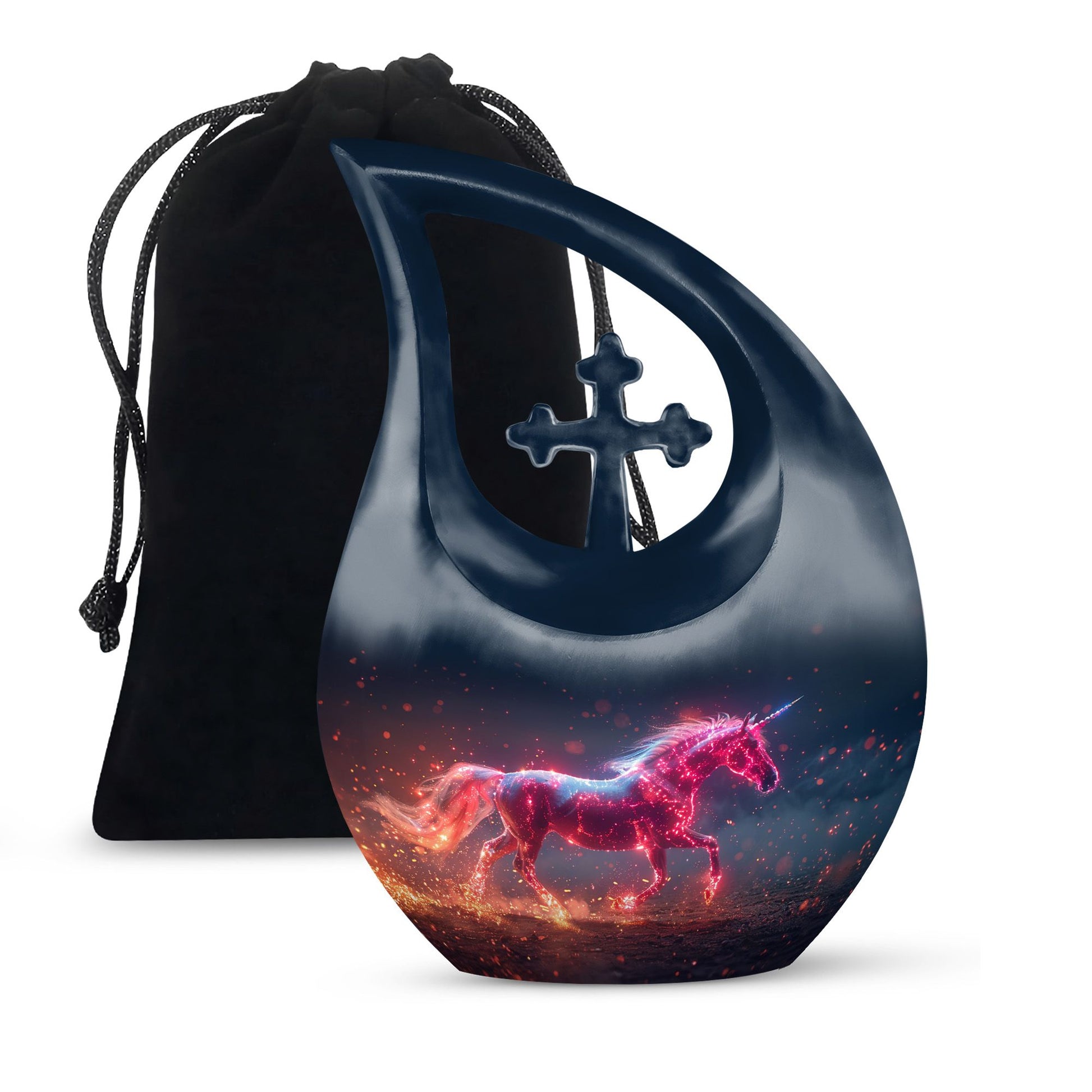 Sparkling Unicorn Cremation Urns Large & Small Combo For Women & Men
