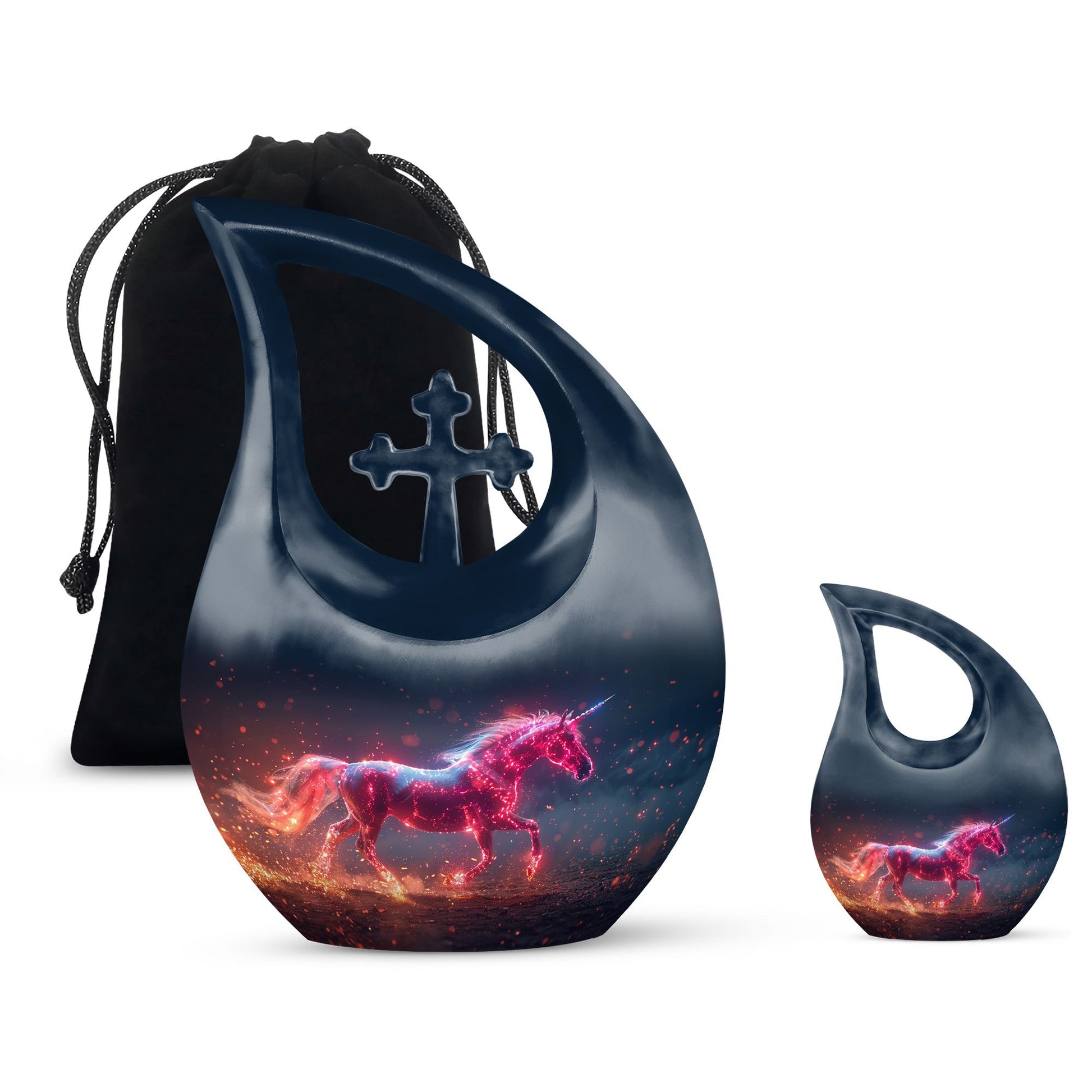 Sparkling Unicorn Cremation Urns Large & Small Combo For Women & Men