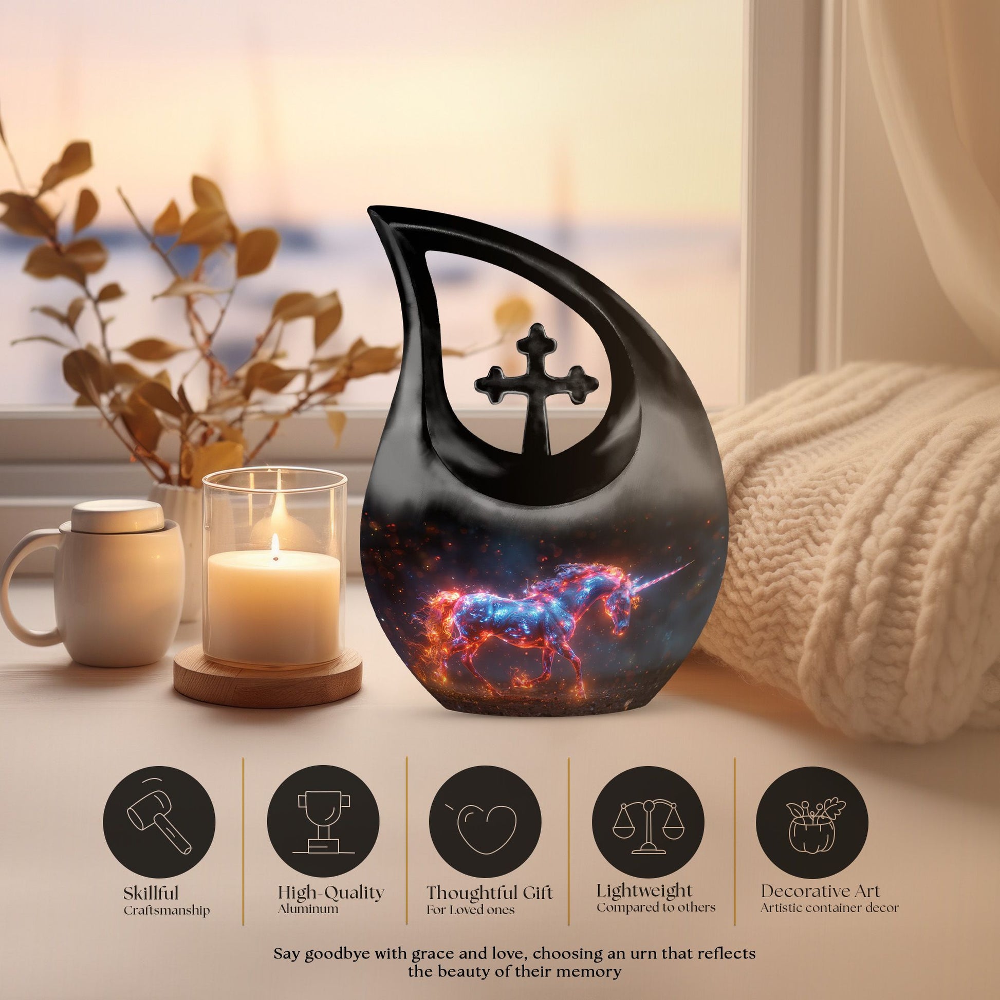 Supernova Steed Urn, a 10-inch memorial urn 